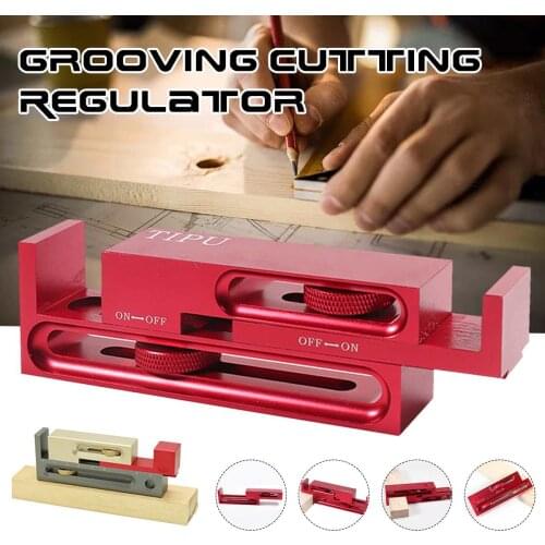 NEW 15mm Saw Slot Regulator With Box Push Table Saw Slot Adjuster Movable Measuring Block Length Compensation Woodworking Tools
