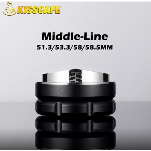 Manual Barista Powder Hammer Espresso Latte 58/58.5mm Coffee Tamper Distributor Stainless Steel Middle-Line Base Leveler Tool