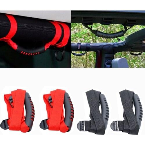 Roll Bar Grab Handle 4PCS Red for Jeep Wrangler YJ TJ JK 1987-2016