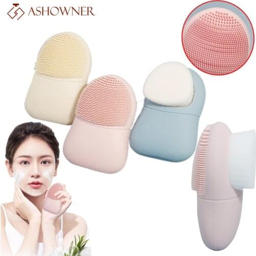 Silicone Facial Cleansing Brush Soft Double Sided Massage Brushs Facial Massage Deep Cleaning Women Skin Care Beauty Tool