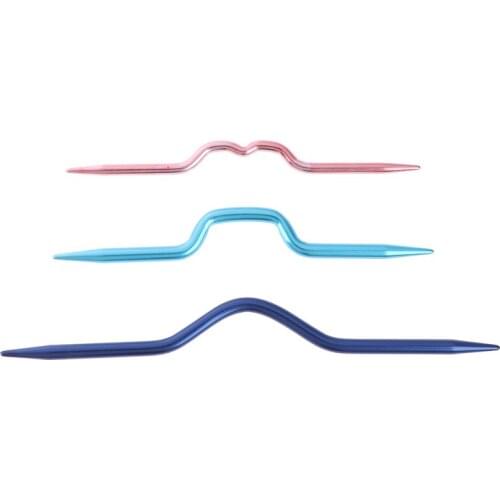 3Pcs/lot DIY Knitting Needles Pins Crochet Hooks Sewing Stitch Knit Tools Aluminum DIY Crooked Twist Curved needle Craft Tool