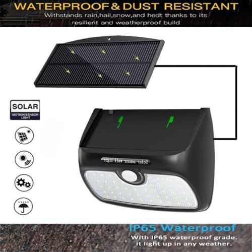 LED Solar Light Garden Motion Sensor Outdoor Waterproof Panel Power s Separate Security Street Path Wall Lamp