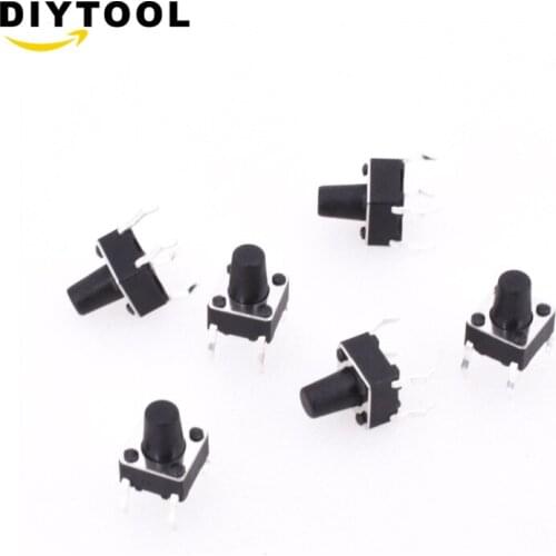 50PCS 6X6X8MM Tact Switch Push Button Switch 12V Copper 4PIN DIP Micro Switch For TV/Toys/home use Button