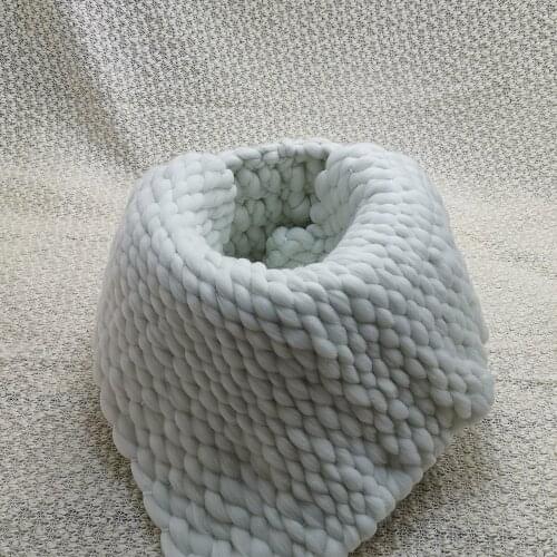 Clearance 150*100cm Thick Bobble Fabric Backdrop Blanket+HandKnit Basket+45*50 Handcraft Soft Blanket for Baby Photography Props