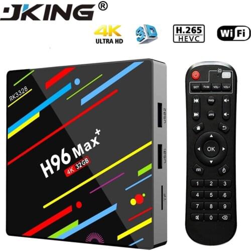 JKING H96 MAX Plus TV Box Android 8.1 4gm ram 64gb Rockchip RK3328 USB3.0 H.265 4K Youtube Netflix Google Play Smart TV H96MAX
