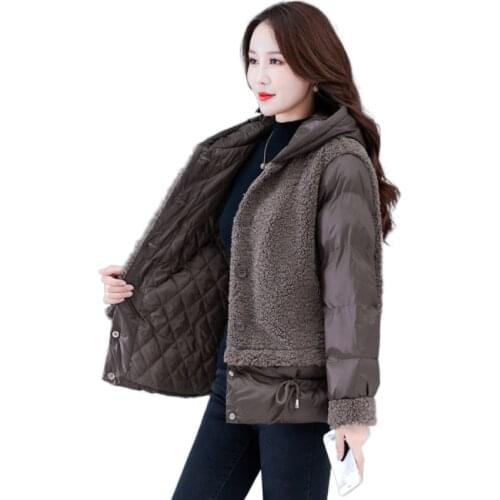 Oversize Down Cotton Jacket Women New Winter Warm Jacket Female Overcoat Fashion Hooded Plus Velvet Padded Overcoming Coat Lady