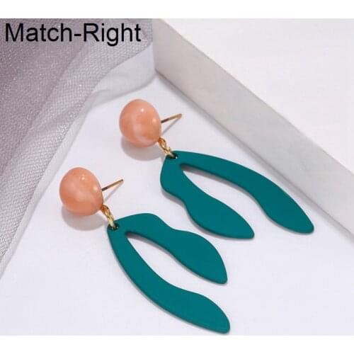 Match-Right Sweet Korean Earrings For Women Statement Geometric Long Dangle Cute Drop Earring Female Trendy Jewelry NR291