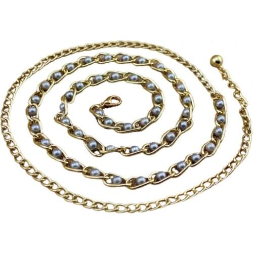 Waistband Collect Waist Casual Women Faux Pearls Waist Belt Chain for Travel