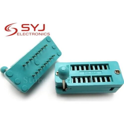 1pcs/lot 14 16 18 20 24 28 32 40 P Pin 2.54 MM Green DIP Universal ZIF IC Socket Test Solder Type IC lock seat zif socket