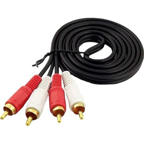 1x Dual RCA Phono Male to 2x RCA Male Plug Male to Male Extension Audio Video AV Adapter Cable Cord 1.5M/10M/15M