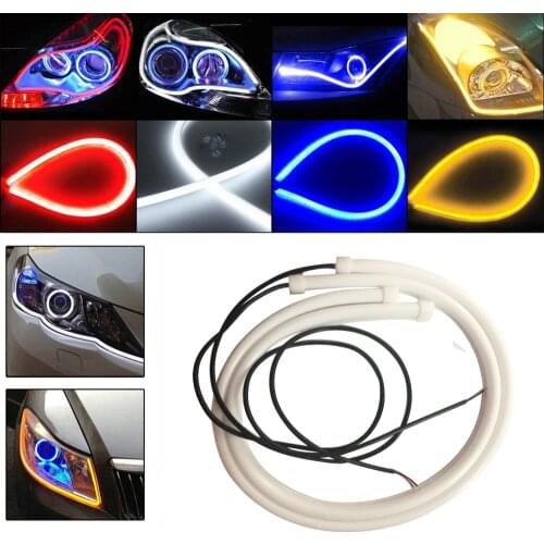 2pc 72 LED Party Decor Flexible Neon Light Glow EL Wire Rope Tape Cable Strip LED Neon Light With USB Controller For Car