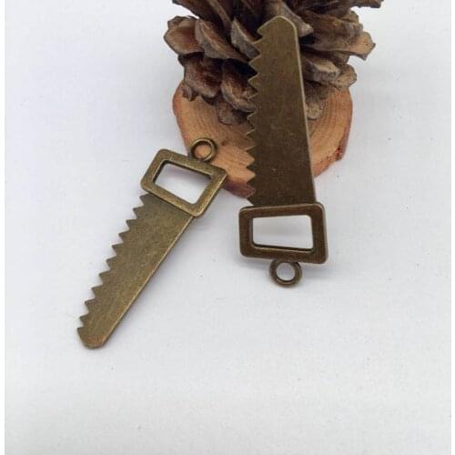 2 pcs/lot vintage tool Saw Charms Saw tool Pendants Fit earring bracelet necklace Charms Making Jewelry