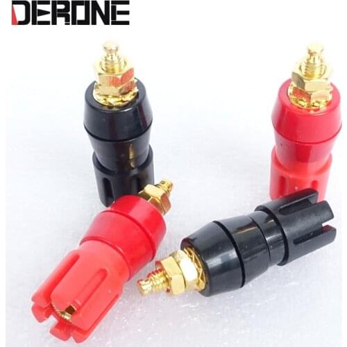 4 piece Amplifier terminal Binding Post speaker socket connector 2 red 2 black
