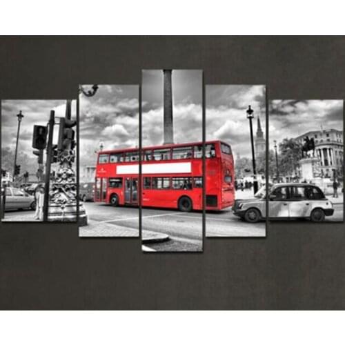 5 Panels Retro City Street Landscape Canvas Prints Wall Art Picture Home Decoration Living Room Canvas Print Modern Painting
