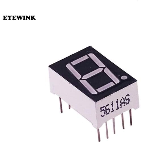 50pcs 7 segment Common Anode 1 Bit Digital Tube 0.56" 0.56in. Red LED Display