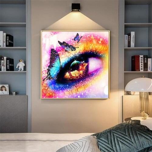 5D DIY Diamond Painting Full Drill Eyes Diamond Embroidery Butterfly Cross Stitch Home Decor Handicrafts Gift Wall Decoration