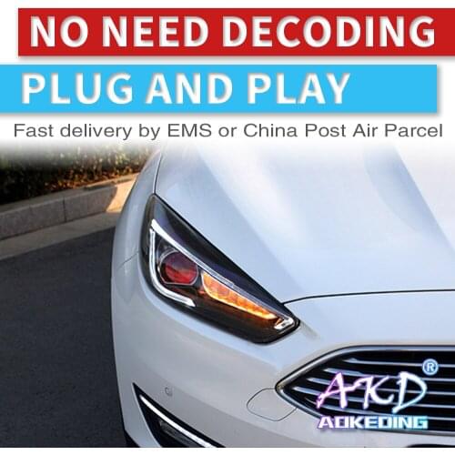 AKD Car Styling Headlights for Ford Focus MK3 LED Headlight DRL Head Lamp Led Projector Automotive Accessories