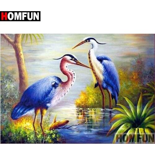 HOMFUN 5D Diamond "Animal bird" Diamond Embroidery Full Round/ Square Diy Diamond Painting Cross Stitch Home Decor A17221