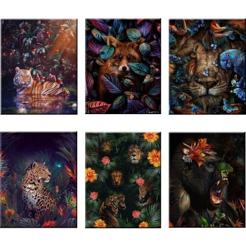 Diamond Mosaic 5D Diamond Painting Animal Lion Picture Full Diamond Embroidery Diamond Art Painting Cross Stitch Kits