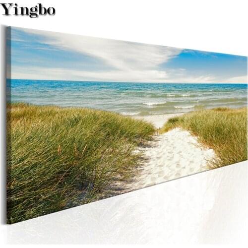 Diamond Embroidery Seascape beach ocean sea grass Cross Stitch Diamond Painting Full Square drill Rhinestones New Arrival decor