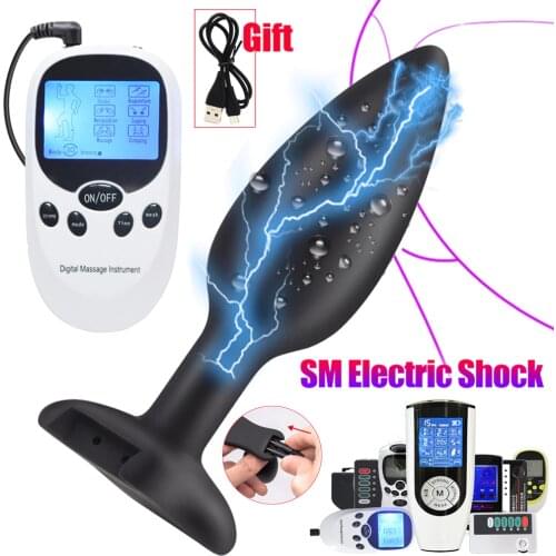 Taser Anal Plug BDSM Electric Shocker Sex Toys For Women Men Gay Vaginal Silicone Butt Plug Prostate Massager Medical Themed Toy