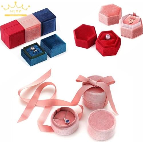 Trinket Box Ring Gift Box Necklace Holder Ring Container Pendant Velvet Box Corduroy Jewelry Box Joyeros Organizador De Joyas
