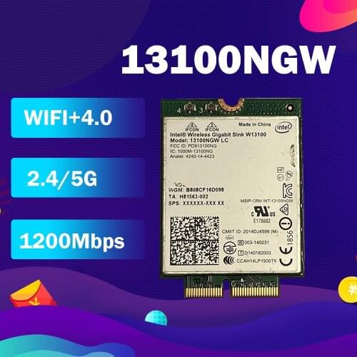 Intel Wireless W13100 13100NGW 13100ac WiGig (802.11ad) Wireless Dock Module NGFF M.2 4230 WiFi Bluetooth 4.0 wireless card