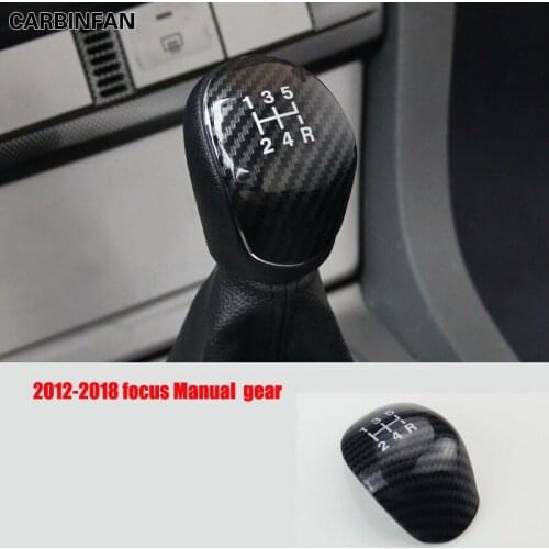 Carbon Fiber black Gear Head Sticker Car Accessories Interior Styling For Ford Focus 2012-2018 For Kuga Escape Escopt Mondeo
