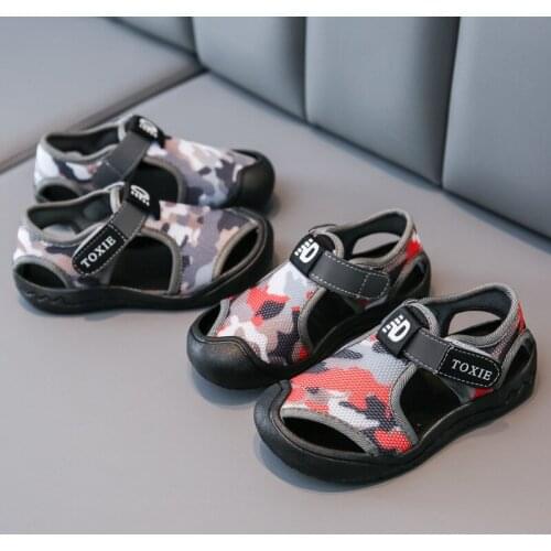 Children sandalsNew girls camouflage fashion Toddel sandals Non-slip sandals boys beach shoes Mesh shoes little girls sandals
