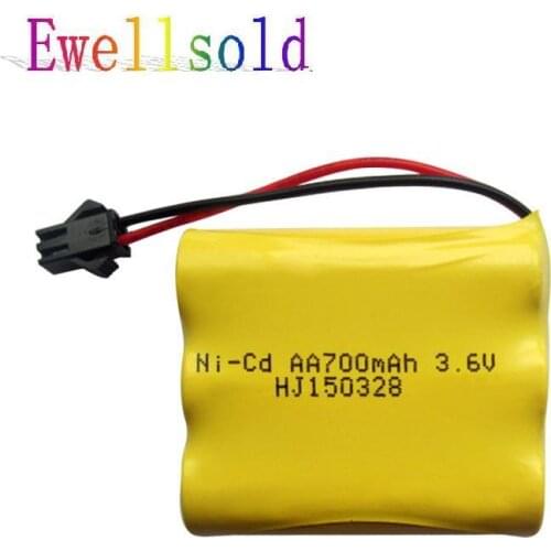 Ewellsold 3.6v 700mAh Ni-CD battery for RC car RC toys RC tank RC boat 2pcs/lot