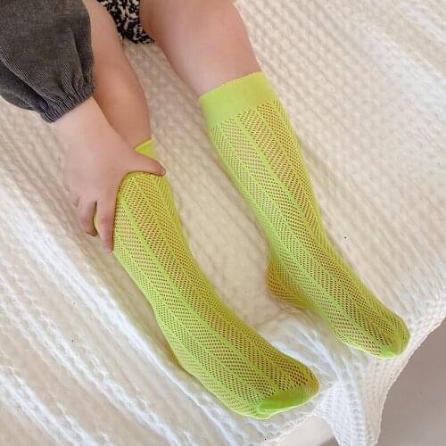 Kids Summer Knee High Socks Children Toddler Girls Boys Spring Mesh Cute Tube Nylon Long Socks Kawaii Baby Accessories Fashion