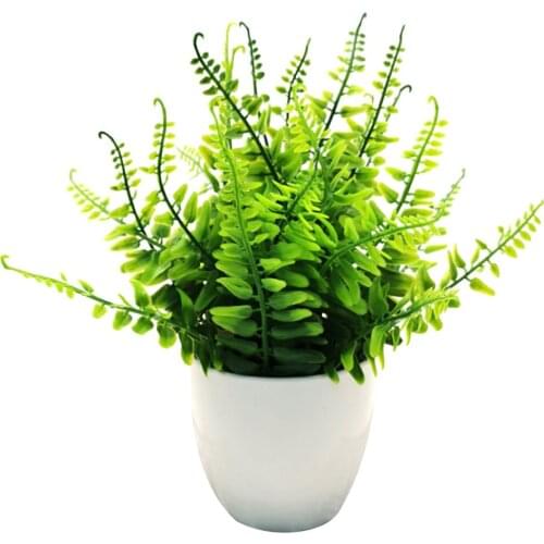 Artificial Potted Plants Fake Flowers Green Bonsai Plastic Easy To Maintain Durable And Not Fragile 1pcs For Home Decoration