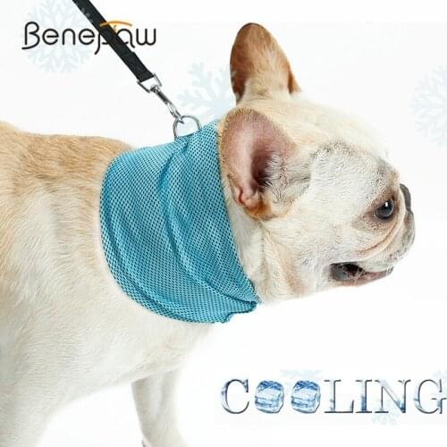 Benepaw Summer Breathable Instant Cooling Dog Bandana Lightweight Nontoxic Wrap Pet Dog Collar Lead Ice Chill Accessories Pet