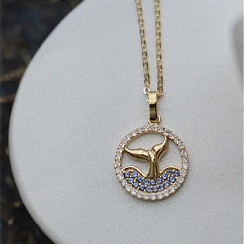 Liemjee Personality Fashion Party Punk Jewelry Fishtail Zircon Necklace For Women Feature Namour Charm Gift All Seasons