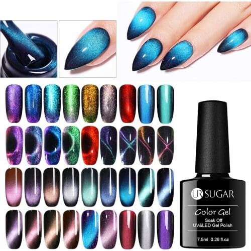 UR SUGAR 9D cat magnetic Nail UV Gel Nail Polish Sparkly Sky Magnetic Gel Polish Soak Off Semi Permanent Nails Art Polish