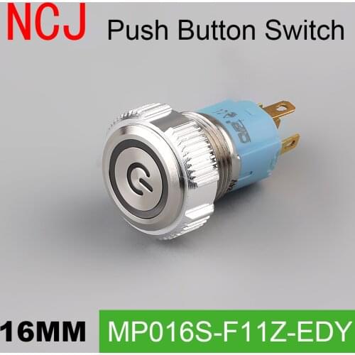NCJ 16mm Metal Push Button Switch IP67 Maintained Alternate & Momentary push button switch stainless steel with LED lamp 3A