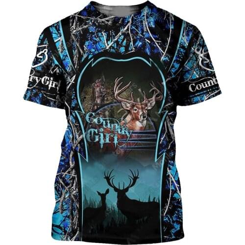 Fashion Animal Beautiful Country Girl Hunter Art Camo Men/Women Leisure O-Neck T-shirt 3D Print Hipster Beach Shorts Tanks S-322