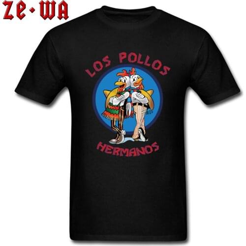 Breaking Bad Los Pollos Photo Print T-Shirt Summer Autumn Clothes Hip Hop Cotton Fabric Funny Cartoon Comic T Shirt Mens