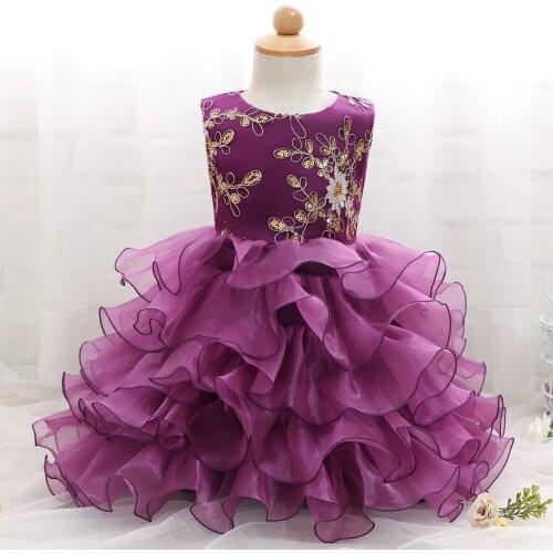 High Quality Kids Dresses For Girl Embroidery Toddler Elegant Party Gown For Wedding Girl Princess Dress Baby Girl Clothes