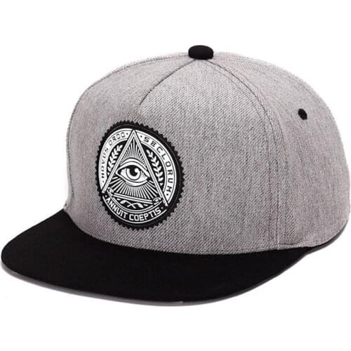 New 2021 Fashion Round Label Triangle Eye Illuminati Snapback Hats Women Adjustable Baseball Cap Men Snapbacks Hip Hop Hat