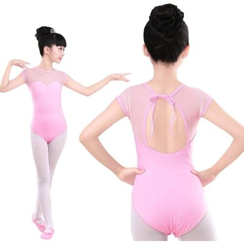 New Girls Ballet Dance Clothes Childrens Gymnastics Leotard Girls Ballet Dancing Practice Clothes Net Yarn Stitching Pink Red
