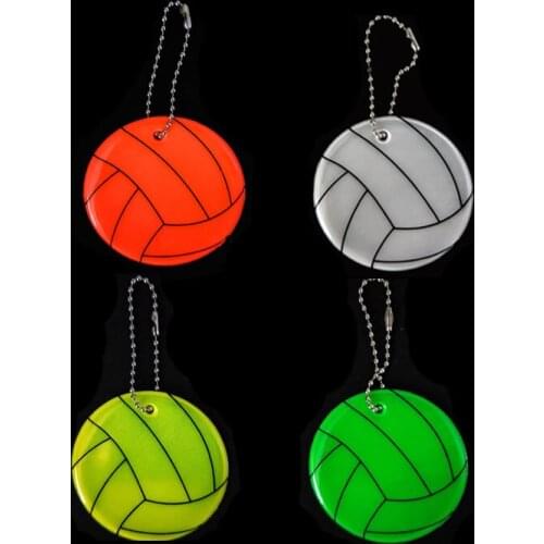 Wholesale 50pcs,Volleyball Pattern Reflective keychain bag pendant accessories for visibile safety use Bag Ornament