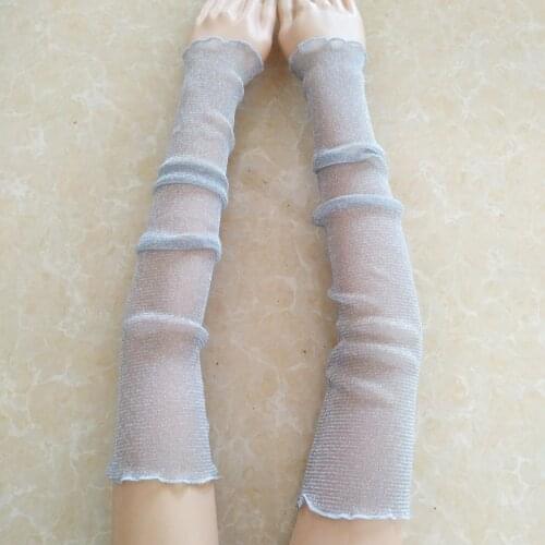 2020 Womens Spring Summer Sunscreen Black Mesh Long Gloves Female Lace Protection Driving Uv Breathable Glove Sexy Perspective