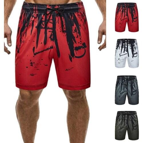 Printed Beach Swimming Pants Mens Large Size Sports Shorts Casual Quick-drying Fitness Shorts