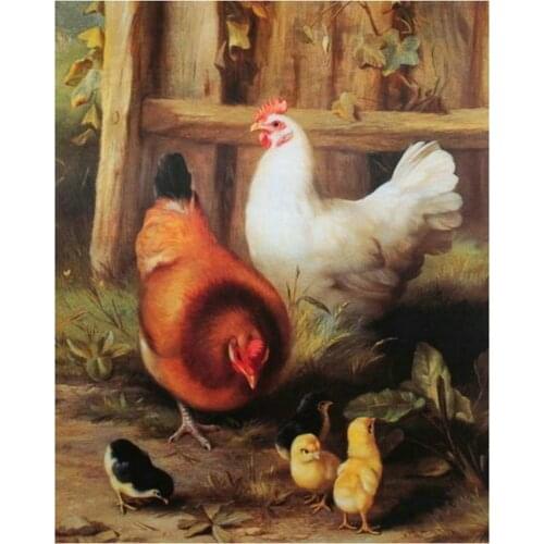 Full square Diamond Embroidery Chicken 5D DIY Diamond Painting Cross Stitch Kit rhinestones Mosaic stickers Crystals Needlework