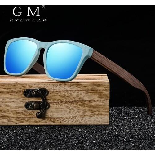 GM Polarized Wooden Straw Sunglasses With Walnut Temples for Women and Men Can Be Decomposed Natural Material S7006