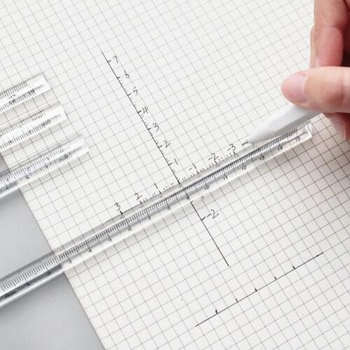 15cm Transparent Ruler Double Side Scale Ruler Acrylic Measure Simple Straight Triangular Ruler Work Study School Office Supply