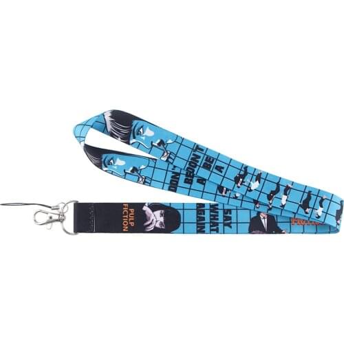 Ransitute R1348 Movie Character Pulp Fiction Neck Strap Lanyards ID Card Holder Keychain Phone Gym Strap Webbing Necklace Gift