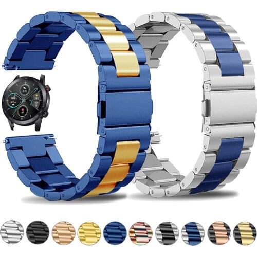 20 22mm Wrist Strap for HONOR Watch Magic 2 46mm 42mm Stainless Steel Watchband Bracelet for HONOR Watch ES GS Pro Metal Band