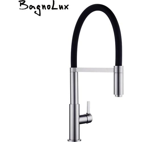 Premium Deck Mounted Pre-Rinse Pull-Down Kitchen Sink Mixer Faucet Taps with Gooseneck pull out Spray Single Lever Metal Handle